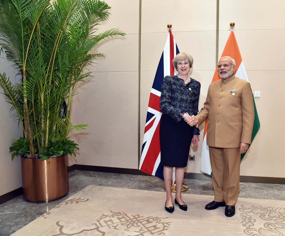 British Prime Minister Theresa May and her Indian counterpart Narendra Modi